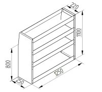 Regalsystem Cargo125x110x25cm (BxHxT)