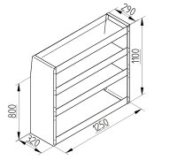 Regalsystem Cargo 125x110x32cm (BxHxT)