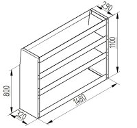 Regalsystem Cargo 148x110x32cm (BxHxT)