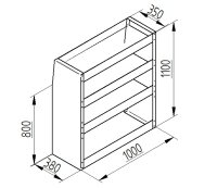 Regalsystem Cargo 100x110x38cm (BxHxT)
