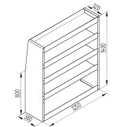 Regalsystem Cargo 125x140x38cm (BxHxT)