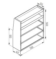 Regalsystem Kombi 130x140x42cm (BxHxT)