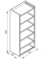 Regalsystem Box 70x160x42 (BxHxT)