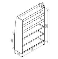 Alu Regalsystem Modell "Kombi" 130x167x32/42cm (BxHxT) B-Ware
