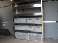 Alu Regalsystem Modell "Kombi" 130x167x32/42cm (BxHxT) B-Ware